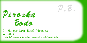 piroska bodo business card