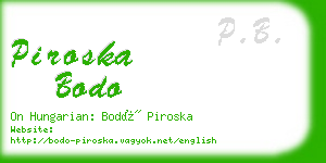 piroska bodo business card